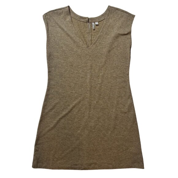 Old Navy Womens Large Cap Sleeve V-Neck Gold Shift Dress - Picture 1 of 9